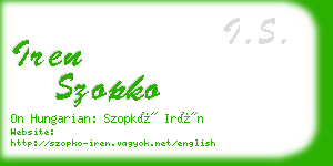 iren szopko business card